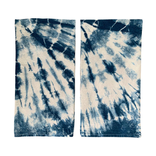 Organic Cotton Indigo Dyed Shibori Tea Towel Burst