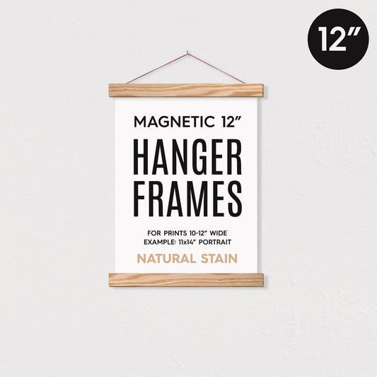 12" MAGNETIC Poster Hanger Frame™ - Natural Stain