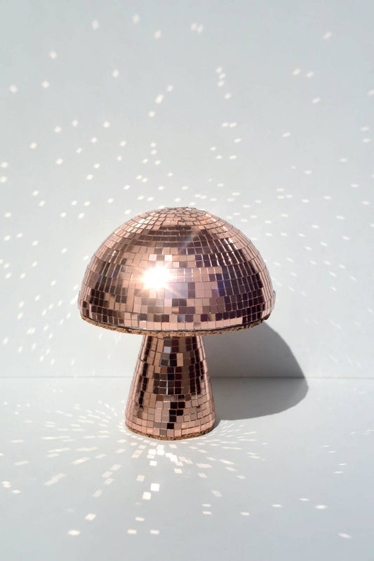 Rose Gold Pink Disco Ball Mushroom - Dopamine Home Decor