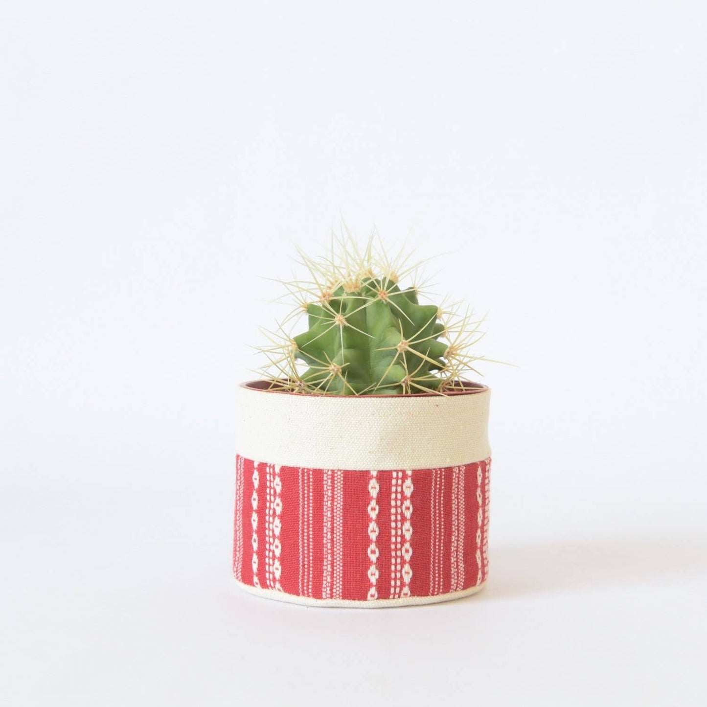 Small Natural Canvas Sitting Planter  |  Red