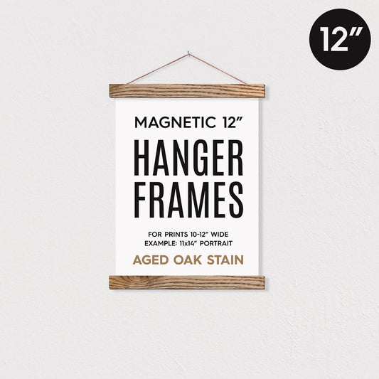12" MAGNETIC Poster Hanger Frame™ - Aged Oak Stain