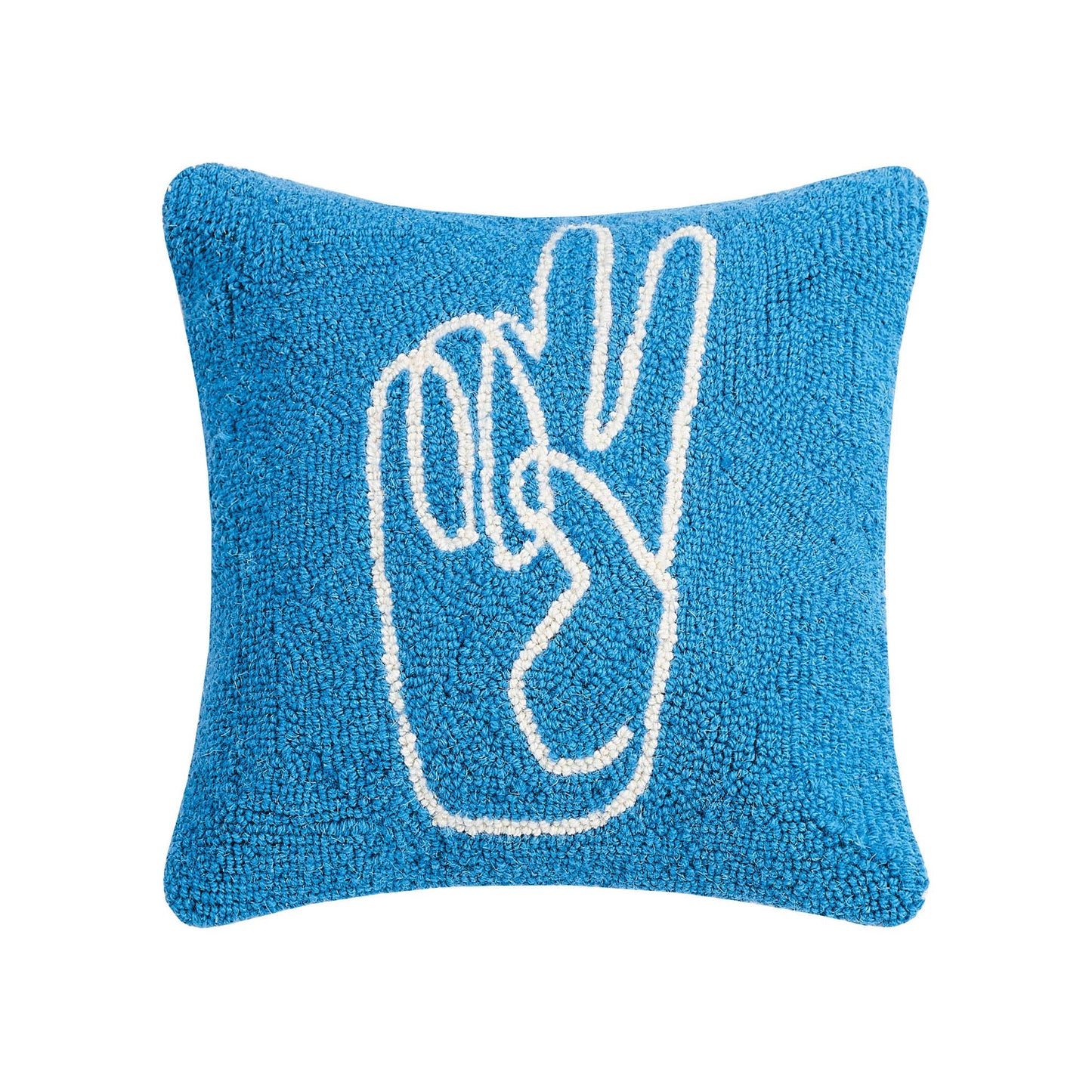 Peace Hand Hook Pillow by Ampersand