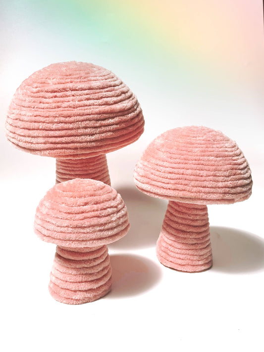 Velvet Mushroom in Medium Size - Light Pink