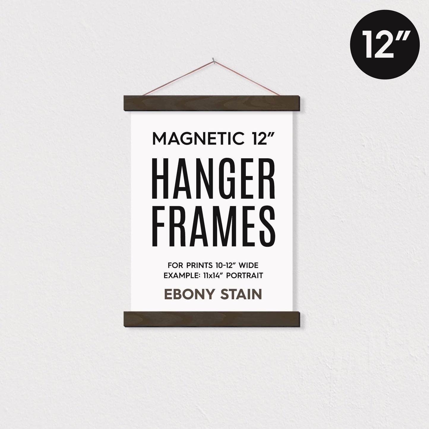 12" MAGNETIC Poster Hanger Frame™ - Ebony Stain