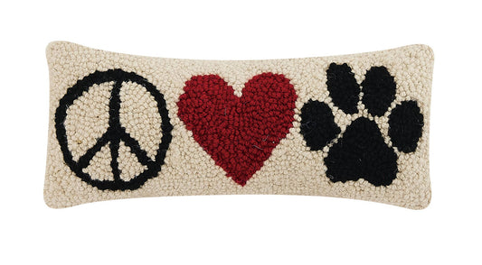 Peace Heart Paw Hook Pillow