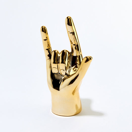 Gold I Love You Hand - 9" Tall