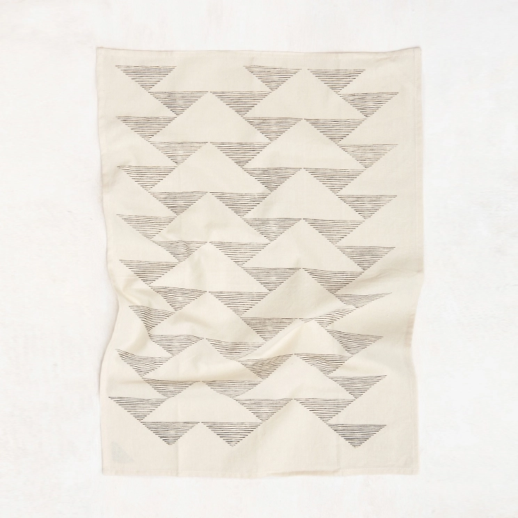 Triangles Kitchen Towel  - Natural