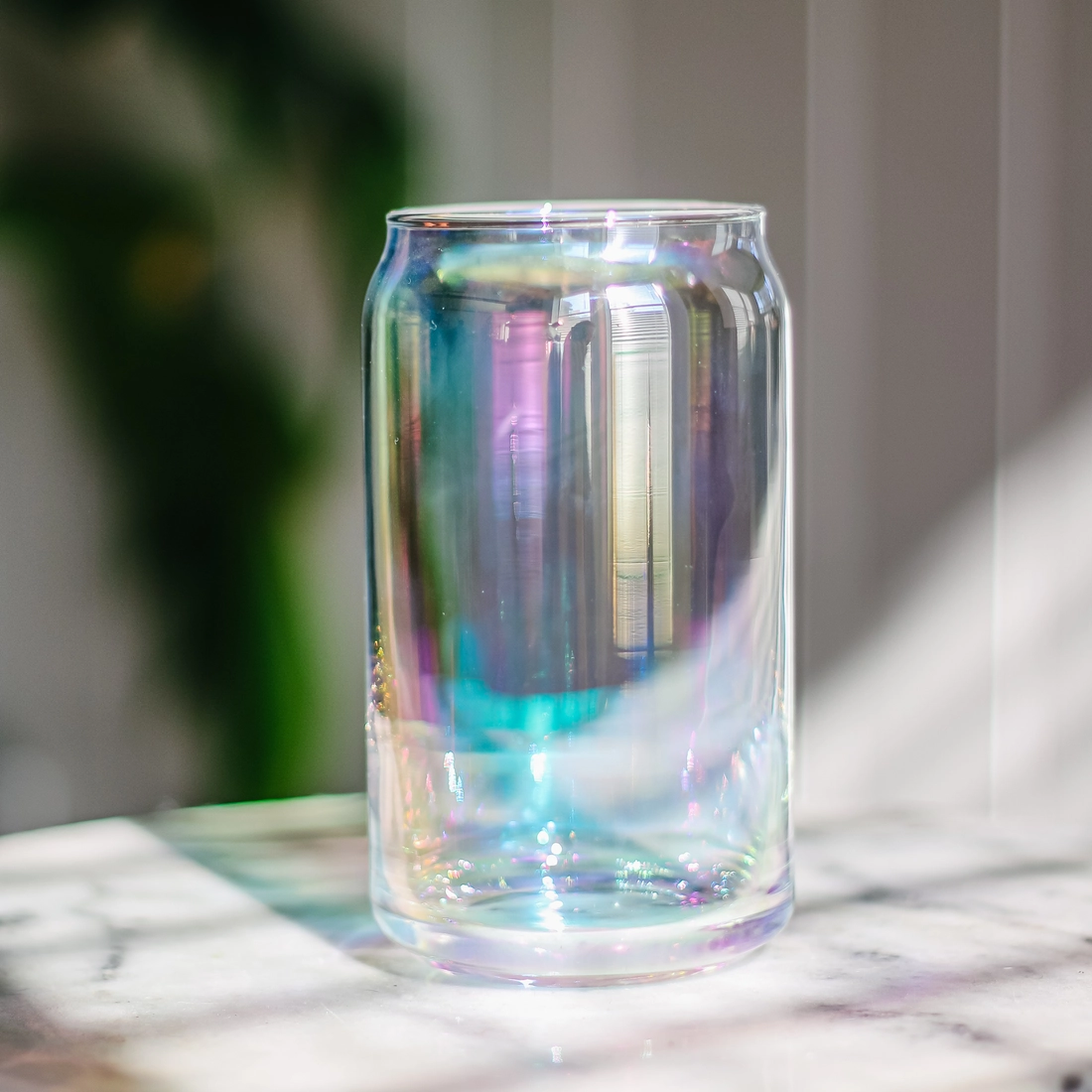 Iridescent Beer Can Glass