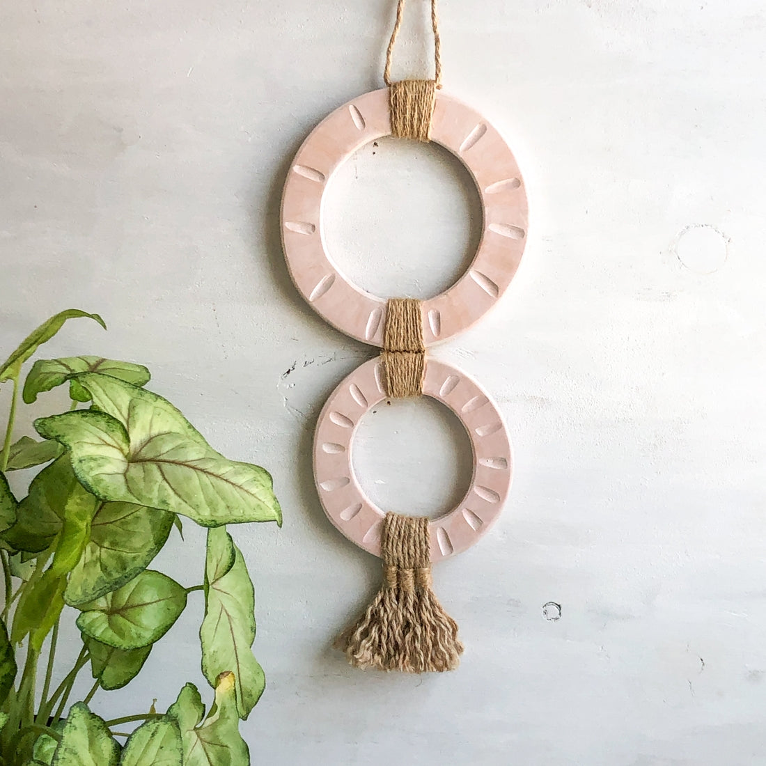 Blush Circle Ceramic Wall Hanging