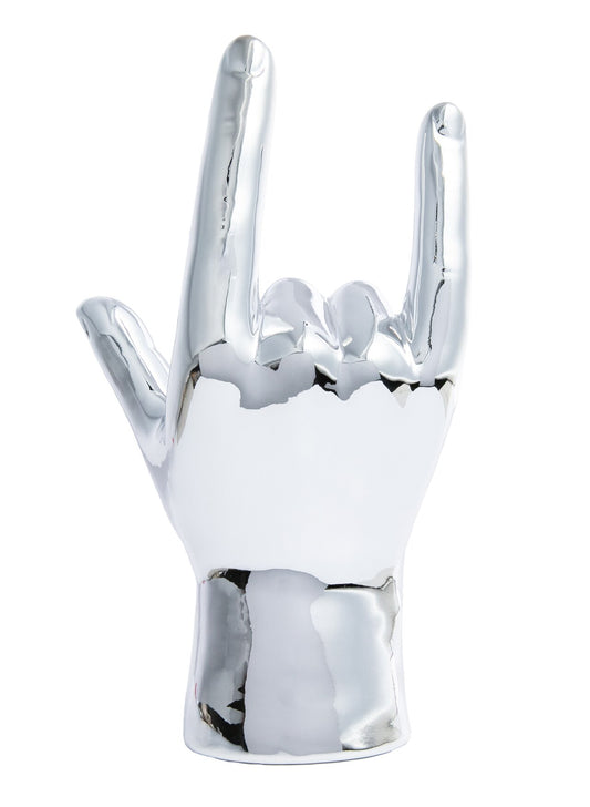 Silver I Love You Hand - 9" Tall