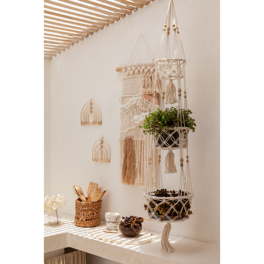 Macrame Hanging Basket - Small