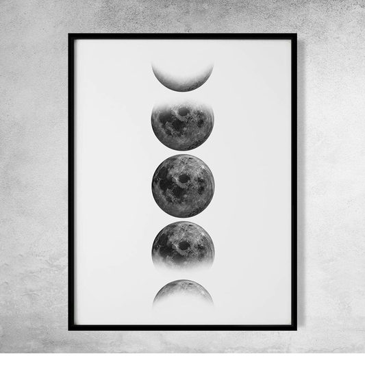 Moon Phases Distressed Art Print