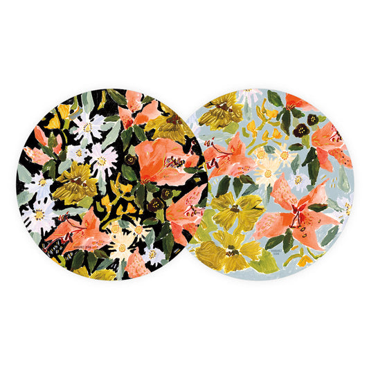 Vintage Floral Seedlings Coaster Set